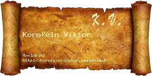 Kornfein Viktor névjegykártya